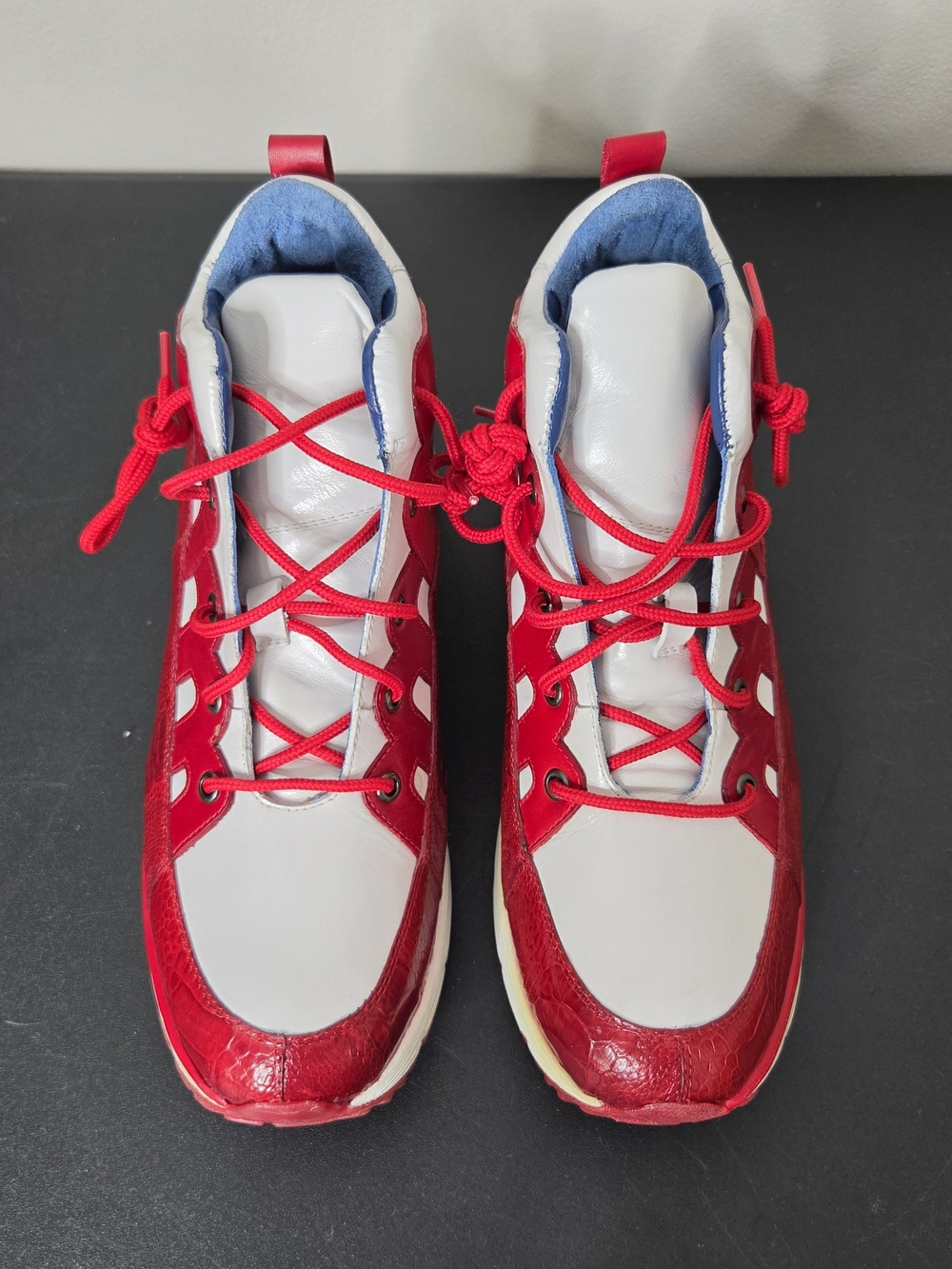 Belvedere Kevin Sneakers Red Ostrich Leg Leather